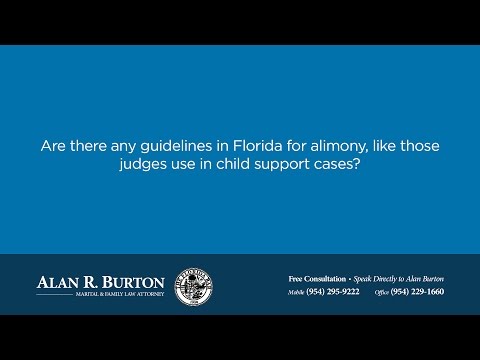 Are there any guidelines in Florida for alimony, like those judges use in child support cases?