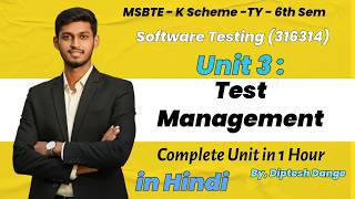 Unit 3: Test Management | MSBTE Software Testing Diploma | K Scheme | 316314 | in 1 Hour screenshot 3