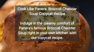 Cook Like Panera: Broccoli Cheddar Soup Copycat Recipe