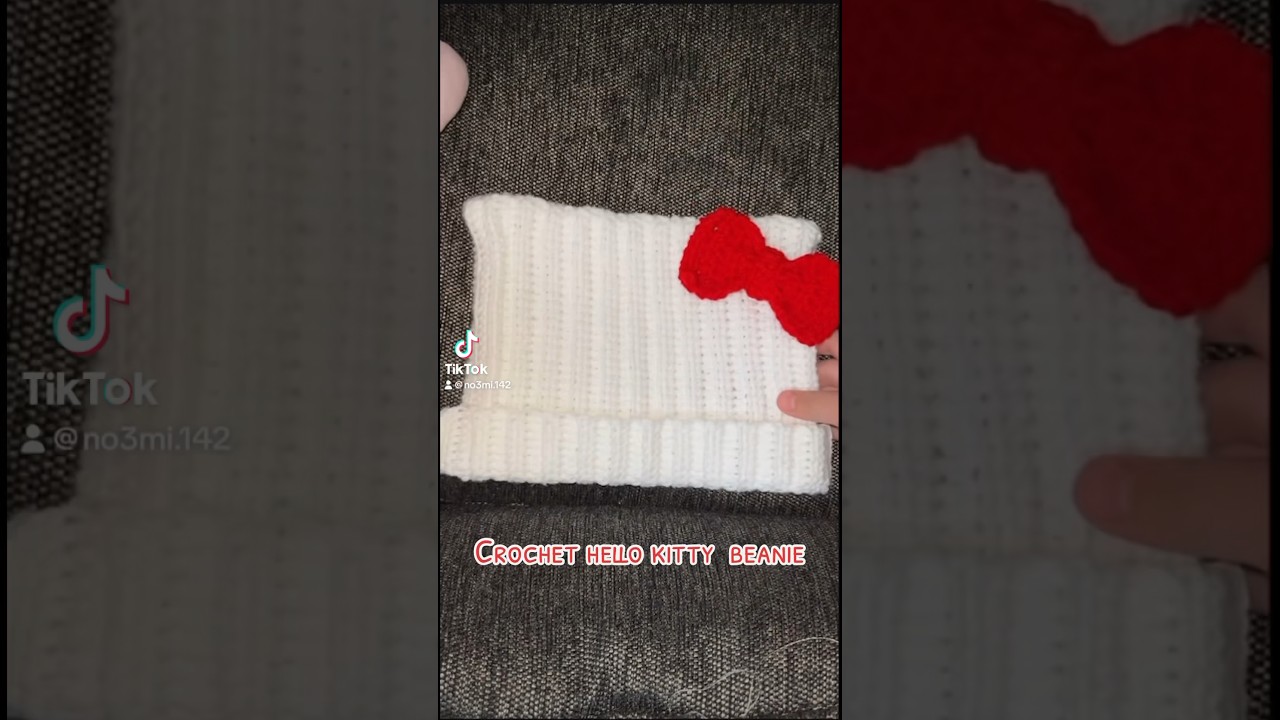 Crochet Hello Kitty Beanie 🎀 