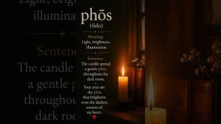 Greek words 22/50 | Phōs (fohs) 💡 The Beautiful Word for Light & Illumination | #Shorts