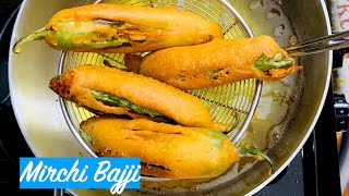 MIRCHI BAJJI | మిరపకాయ బజ్జి| Mirchi Bajji Recipe street style | Mirapakaya Bajji | Nivis Food