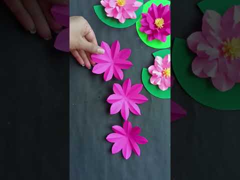 Beautiful Paper Lotus flower making tutorial - DIY Paper Lotus flower