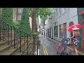 Rainy Afternoon, London Kensington Side Streets - 4K Walk