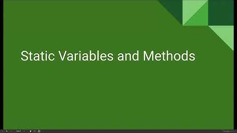 AP CS A Unit 5 Lesson 6 - Static Variables and Methods