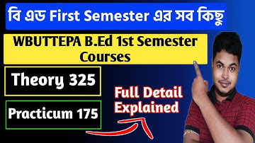 WBUTTEPA B.Ed 1st Semester Theory-Practicum Courses Detail & Exam Pattern | Internal External Marks
