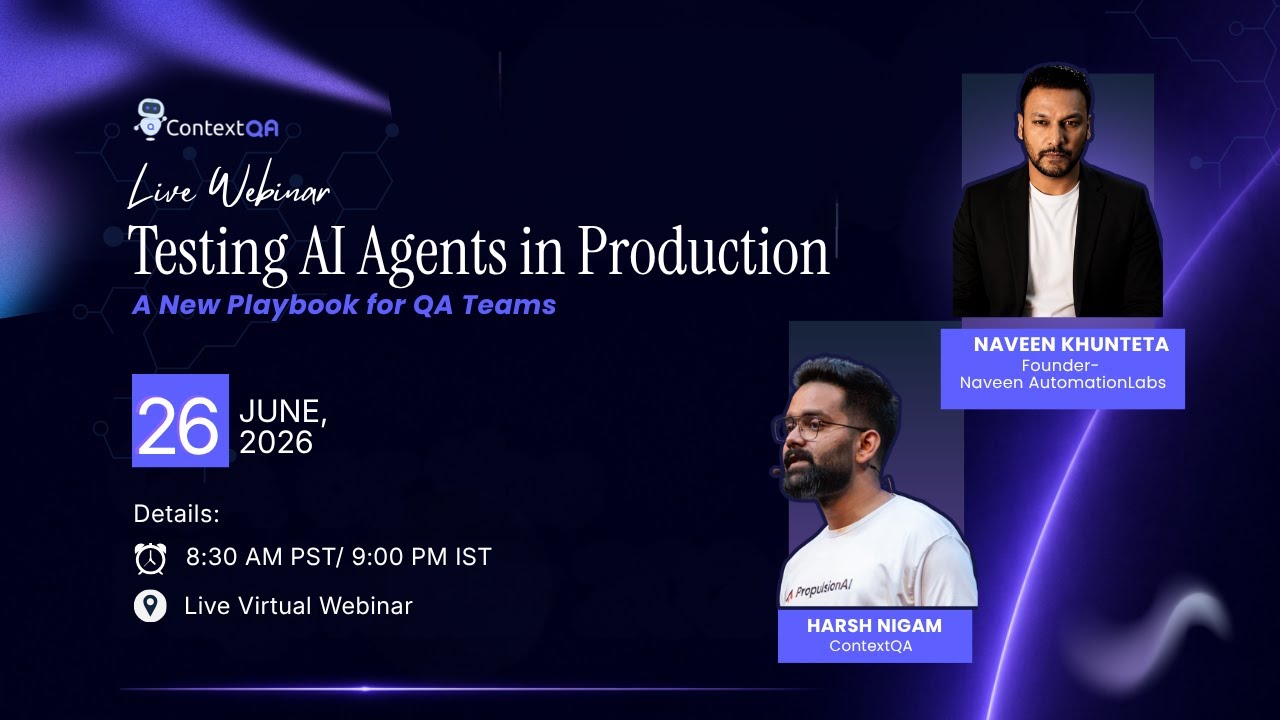 Live Webinar : Testing AI Agents in Production - A New Playbook for QA ...
