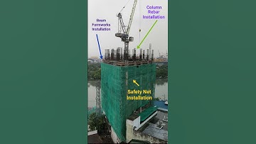 High Rise Building Activities: Rebar, Formworks & Safety Net Installation #Construction Proj. Mngt.