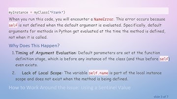 Understanding How to Pass Instance Variables as Default Arguments in Python