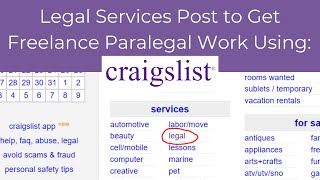 How to get Freelance Paralegal work on Craigslist