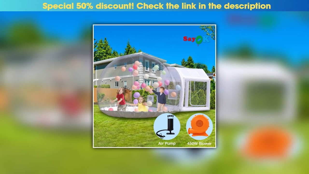 Review Inflatable Bubble Balloon House with Blower,PVC Bubble Tent Party Clear House for Home Party