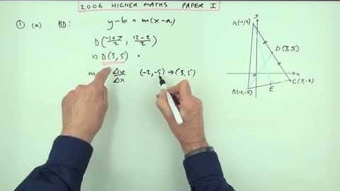 2006 SQA Higher Maths:  paper 1 no.1  Lines in a triangle