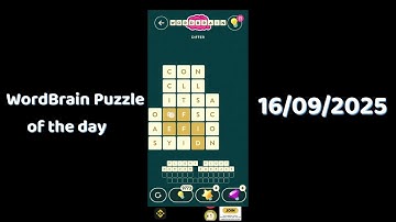 Wordbrain Daily Challenge September 16 2025 | Wordbrain Puzzle of the day Answers