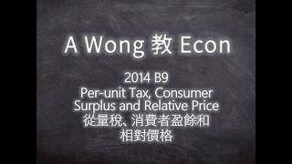 【A Wong教Econ-操卷篇】DSE卷詳解:2014年Sect B9 Per-unit Tax, Consumer Surplus and Relative Price從量稅、消費者盈餘和相對價格