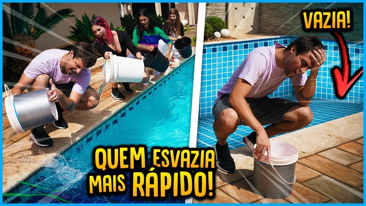 entretenimento para casamento QUEM TIRAR MAIS ÁGUA DA PISCINA GANHA 5000 R$!! [ REZENDE EVIL ]