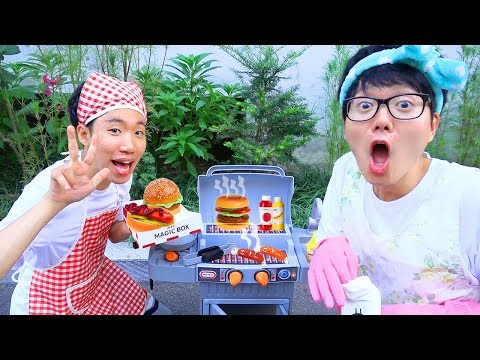 Boram juega a cocinar y hace hamburguesas
