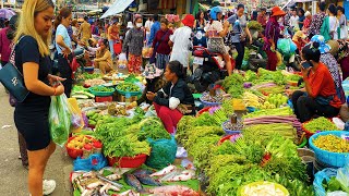 Food Rural TV, Cambodian Fresh Food Market Tour  Walking Tour Local Market in Phnom Penh City