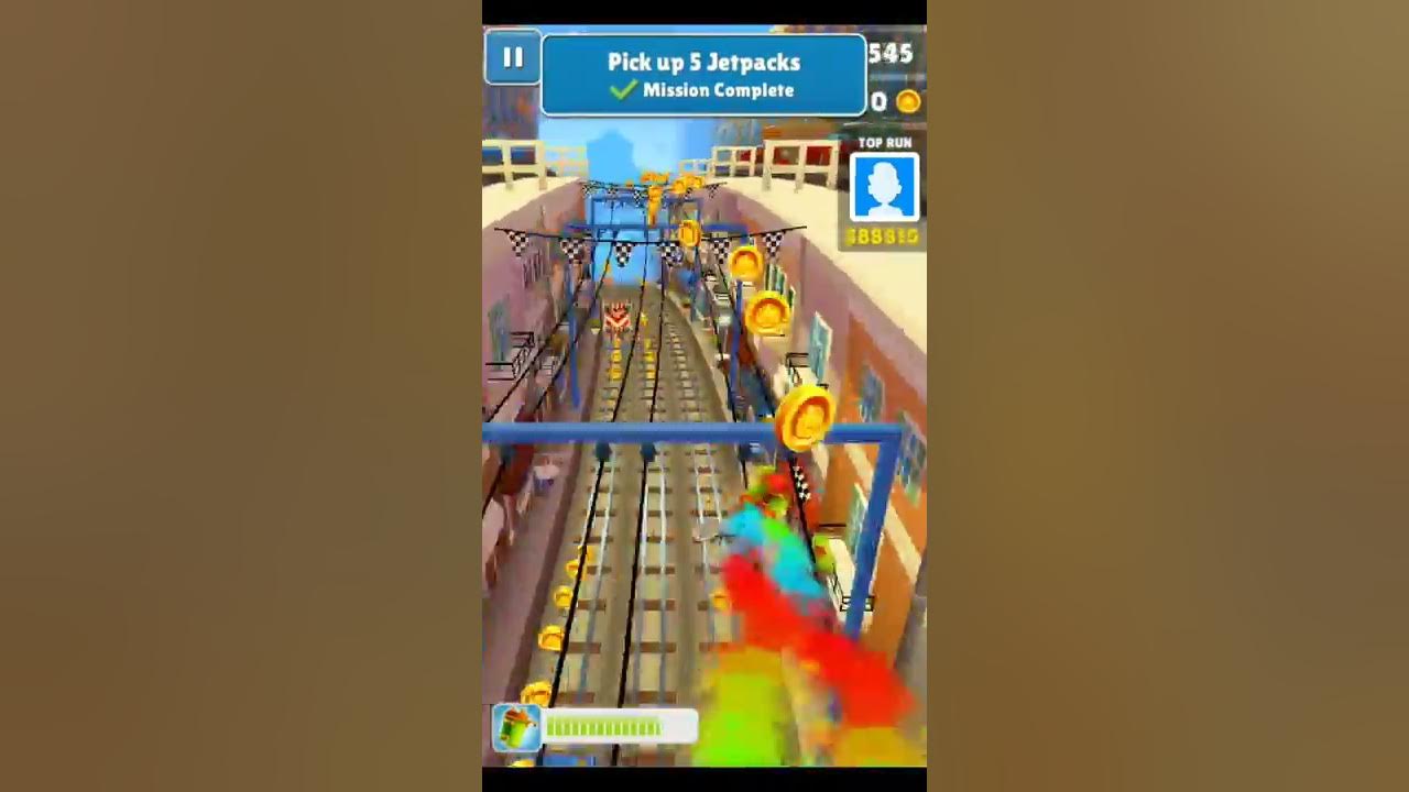 Subway Surfers] Pick Up 5 Jetpacks 