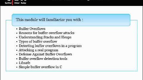 CEH v6 Module 24 by QuickCert: Buffer Overflows