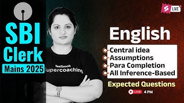SBI Clerk Mains English Class | SBI Clerk Mains 2025 English Expected Paper | By Harshita Maam