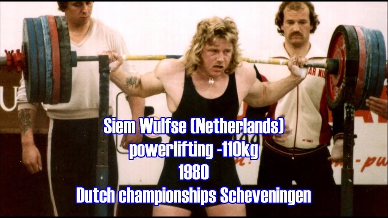 Siem Wulfse (Netherland) powerlifting -110kg 1980 Nederlandse kampioenschappen bij SSS-Alkmaar.