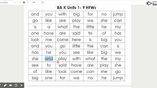 Benchmark Advance K Units 1-9 Hfws
