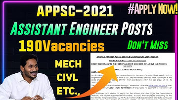 APPSC Assistant Engineering Services Recruitment Notification Announced | Complete Details about AE