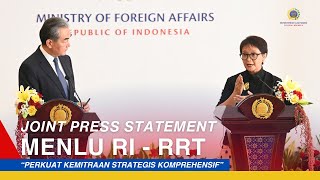 Joint Press Statement Menlu RI - Menlu RRT, 18 April 2024