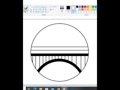Bridge scenery drawing.scenery drawing with ms paint#shorts#Drawing vedio.