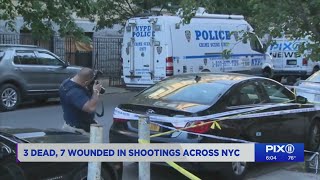 3 shot, 7 wounded in shootings across NYC