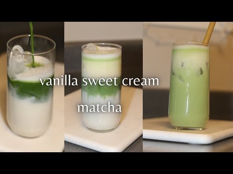 Video Matcha latte with Vanilla Sweet Cream Cold Foam - youtube