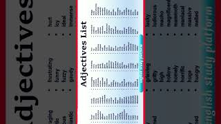 Adjective List shorts