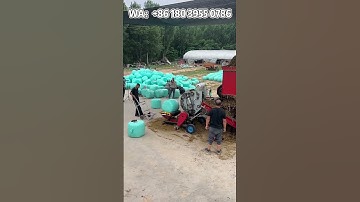 Fully automatic silage baling and film wrapping machine, used to store grass and seal it #machine