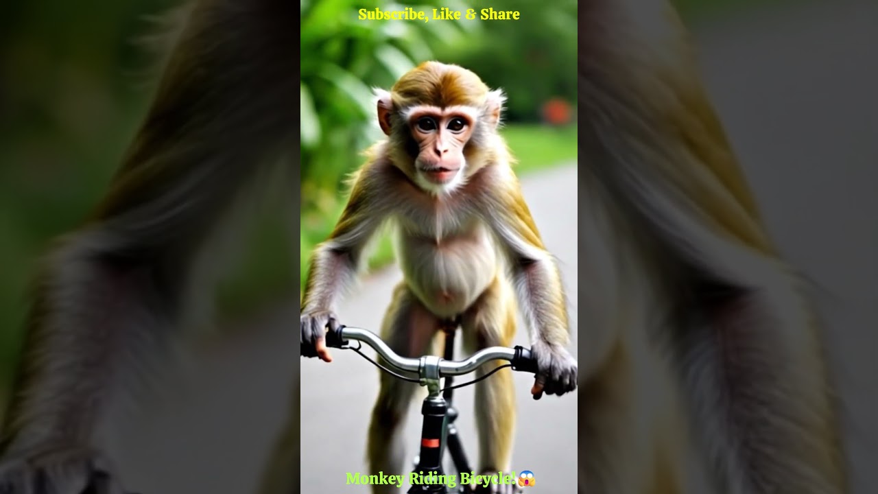 Monkey Riding Bicycle!🤗