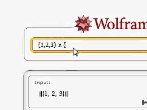 wolframalpha and vectors norm and crossproduct.wmv