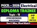 Synchronous Machines MCQS | PGCIL Diploma Trainee Electrical PDF | Powergrid Electrical MCQS PDF