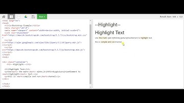 how to highlight text in the webpage? Bootstrap - usage of mark tag in html code with Bootstrap
