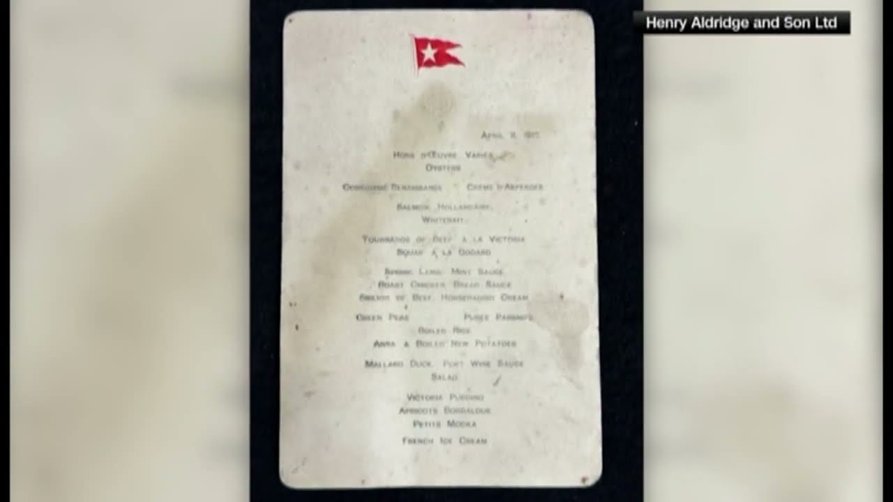 Rare Titanic menu shedding light on life aboard sells for over $100,000