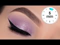 5 MINUTE EASY Lilac Eye Makeup Tutorial | Stay At Home Eye Look