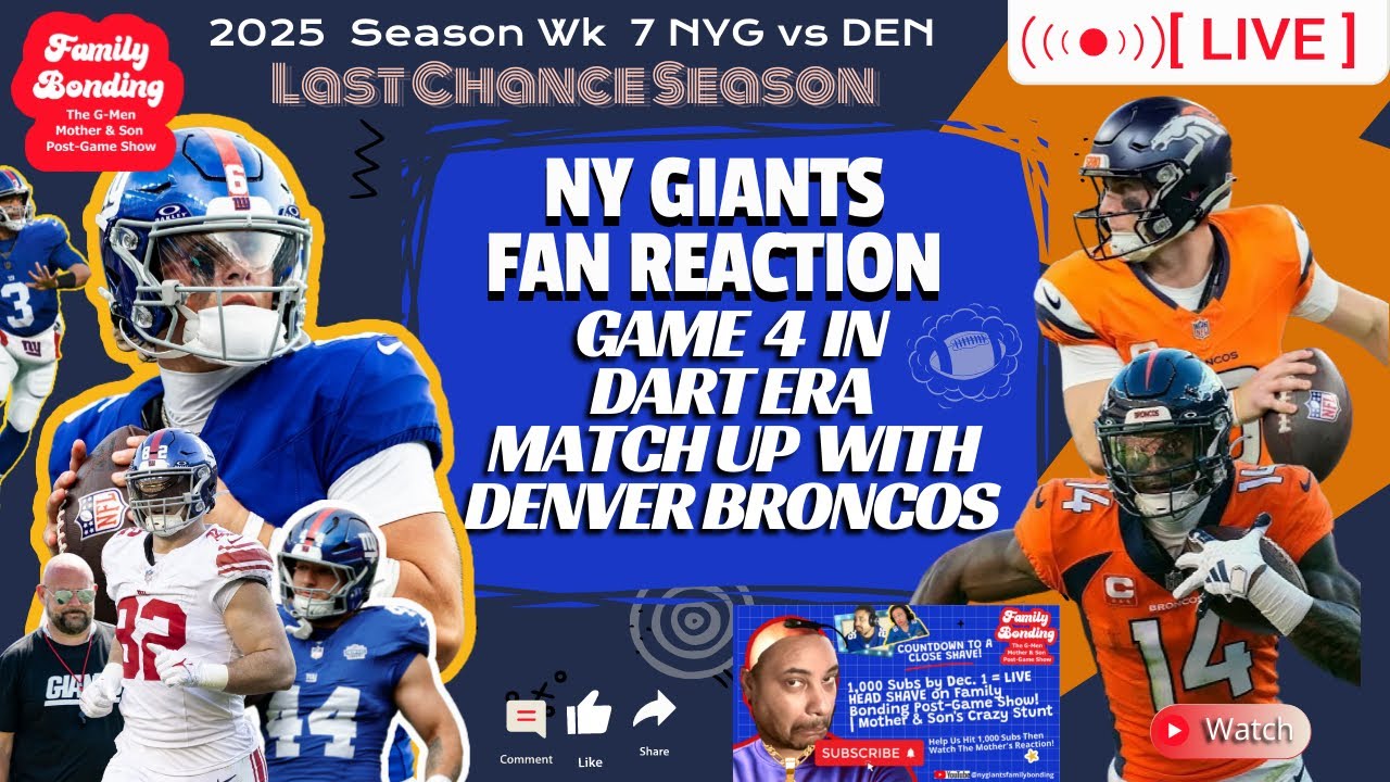 FURIOUS New York Giants Fans React LIVE to WORST LOSS vs Broncos 33 - 32 Week 7 #NFL #nygiants