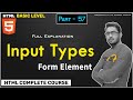 57. Input Types in Html with full Explanation and live practical date time button url password text