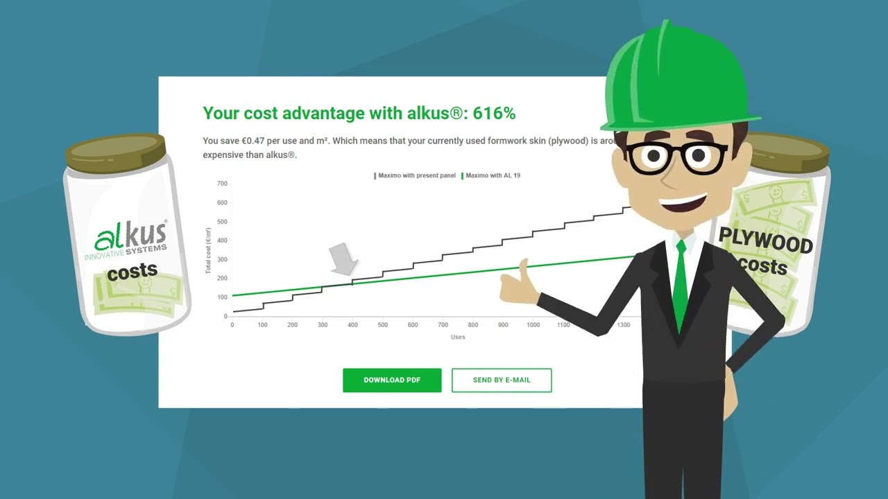 alkus cost calculator: Calculate how much you can save by switching to the alkus® formwork panel!