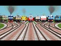 All⚡ Trains Crossing on Extreme Bumpy &amp; Curved Railroad Tracks | Realistic Train Simulator Gameplay