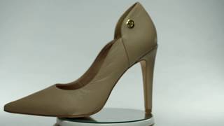 Scarpin Salto Alto Week Shoes Couro Cinza