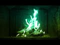TOTAL RELAX - Green FIREPLACE (With Fire Crackling and Roaring sounds) 3 HOURS
