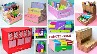 6 amazing pencil cases and organizers // cardboard crafts // recycling best out of waste