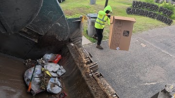 Garbage Collection in Action Trash Truck Hopper POV - Garbage Man | 4K Full UHD ASMR