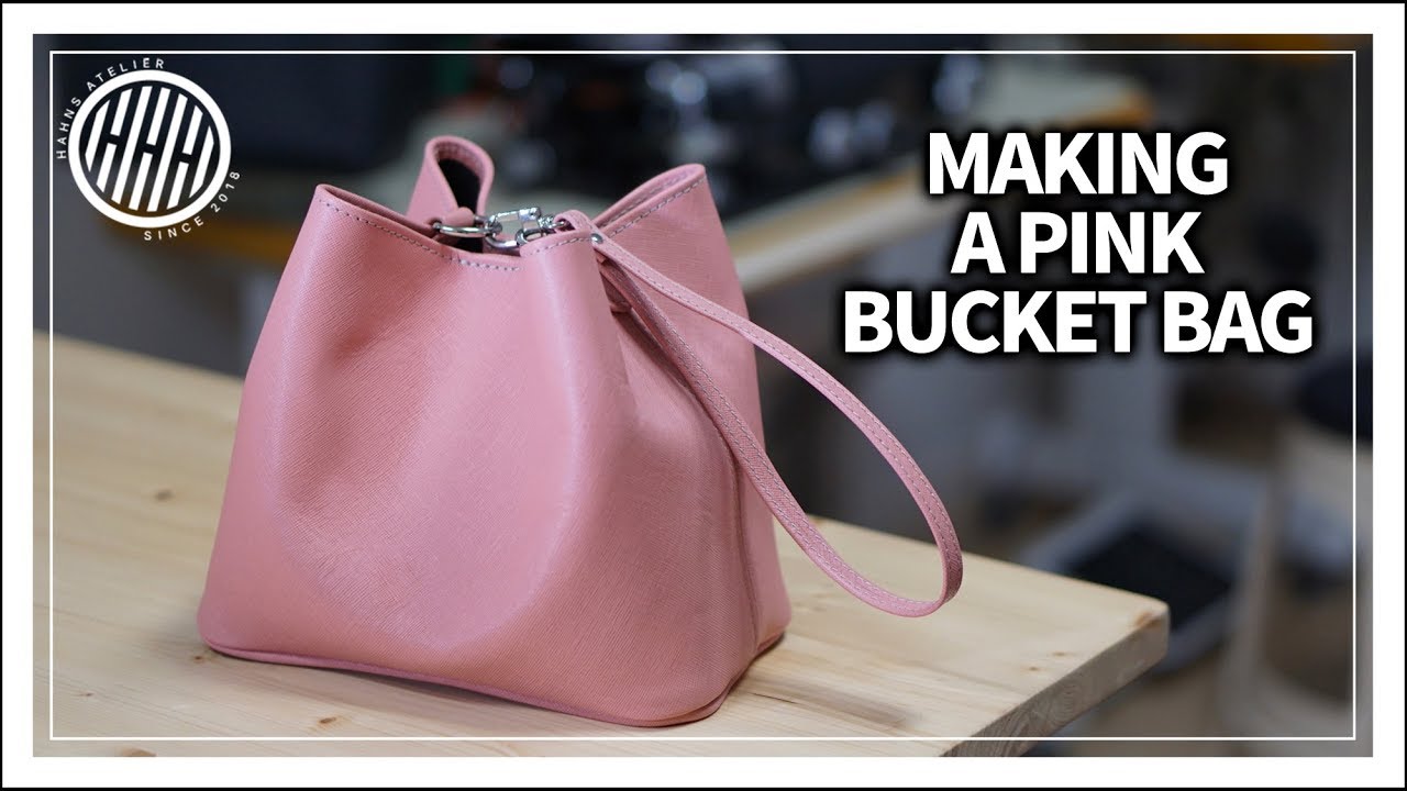 [Leather Craft] Making a bucket bag with a pink saffiano leather