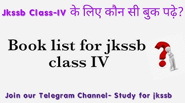 Which books to be referred for Jkssb Class-IV?? #BookList_for_Class_IV