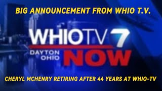 Big Announcement From WHIO-TV. Cheryl McHenry Announces Retirement Nearly After 44 Years At WHIO-TV
